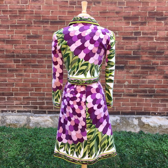 VTG Emilio Pucci Floral Velvet Cotton Skirt Set - Picture 2 of 15